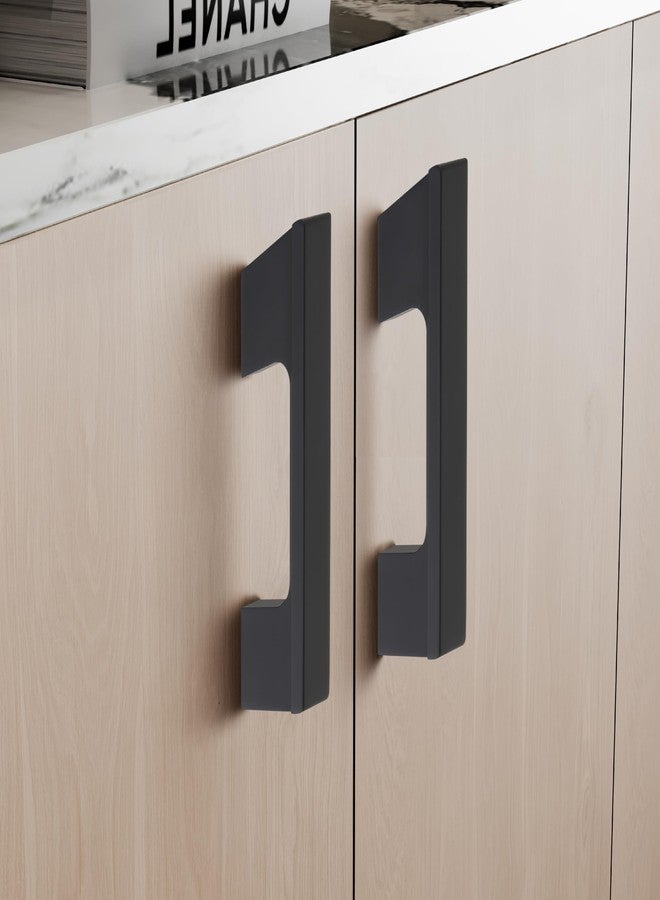 LAPO مقبض درج من قطعتين من لابو للمطبخ، مقابض للخزائن، مقبض نافذة 4 بوصة، مقابض لأبواب المعابد والخزائن ودواليب الملابس (110 مم، لون أسود، ضمان 3 سنوات) M-OH - Image 1